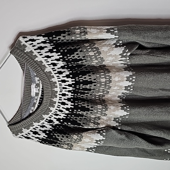 Warehouse One 3X black and gray crew neck sweater - Picture 2 of 6